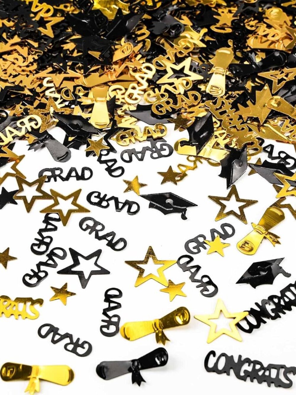 Gold and Black Graduation Confetti 2026, 1000 Pcs Congrats Grad Confetti Class o